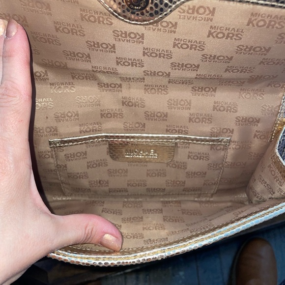 Michael Kors gold oversized quilted clutch - Picture 4 of 6